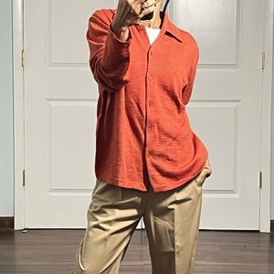 Country Shop 100% merino wool Button Down Shirt size XL